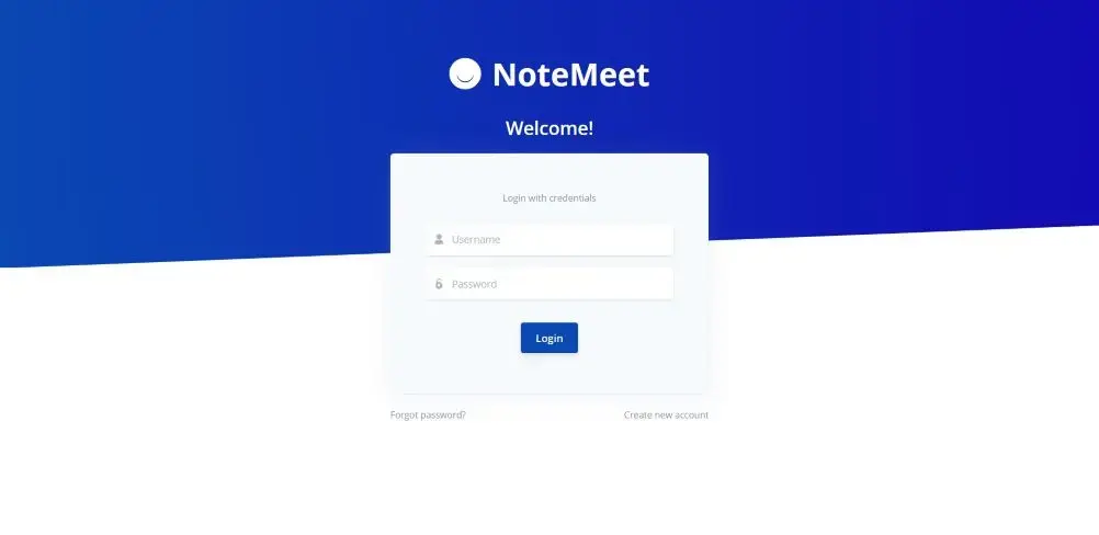 Login in NoteMeet